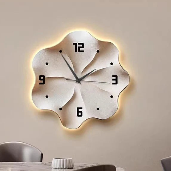 50X50CM with Light Large Dropshipping Products Modern Luxury Wall Hanging Clock Decorative Metal Clock Home House Decor