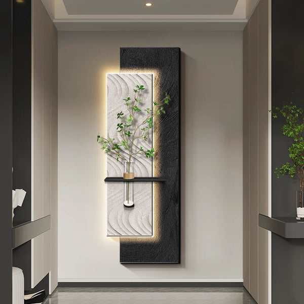 Modern Sandstone LED Wall Lights For Corridor Living Room Background Hanging Painting Lamps Home Decoration Vase Mural Lighting
